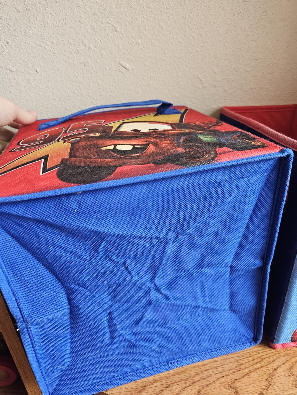 Cars 2 Storage Bins Collapsible Fabric Lightning Mcqueen & Mater 9.5 Inch Disney - Picture 10 of 15